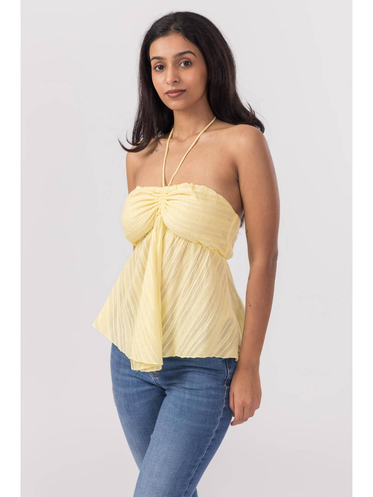 Blue Front Slit Halter Top | HT67 - view 8