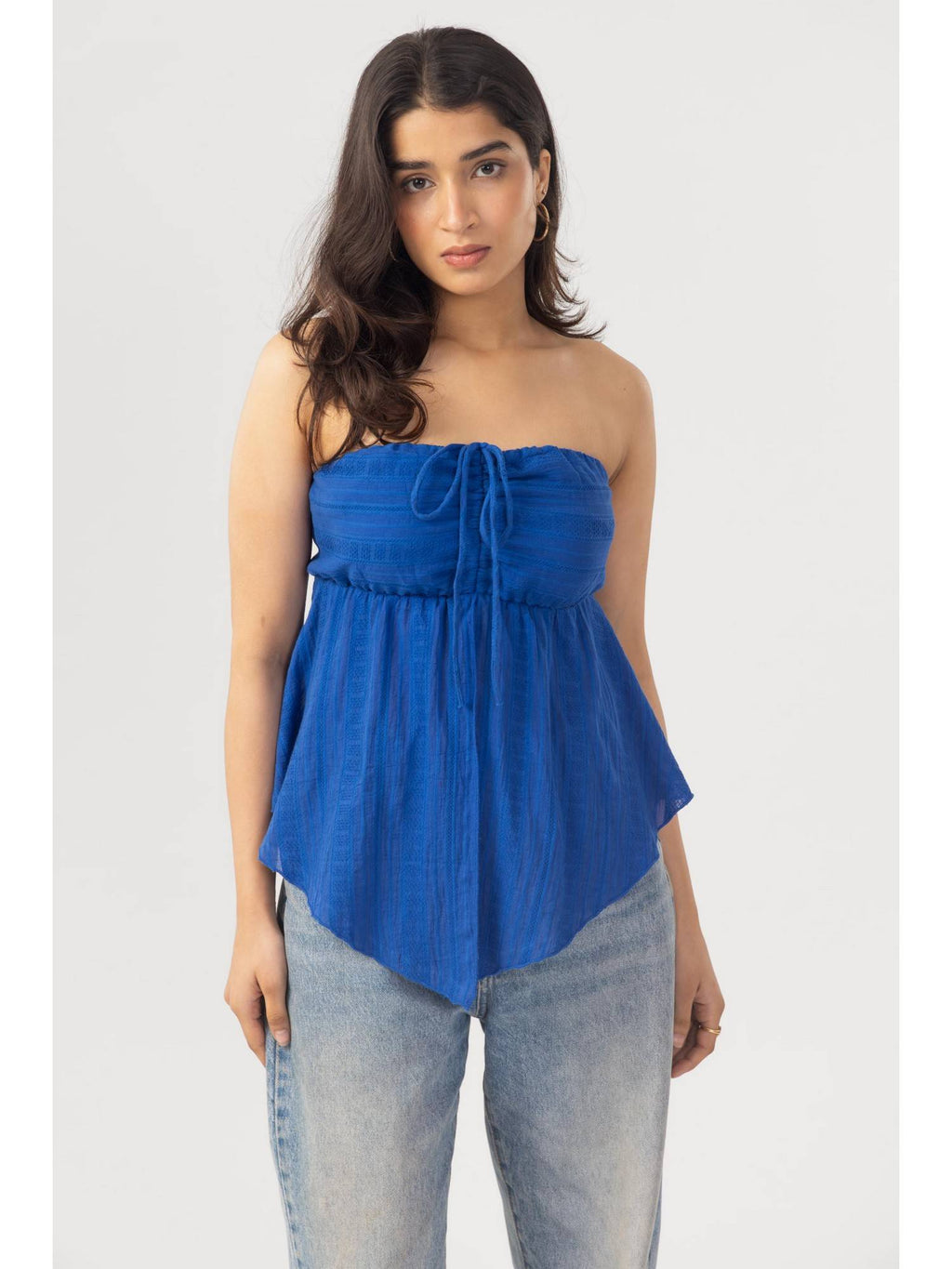 Blue Front Slit Halter Top | HT67 - view 4