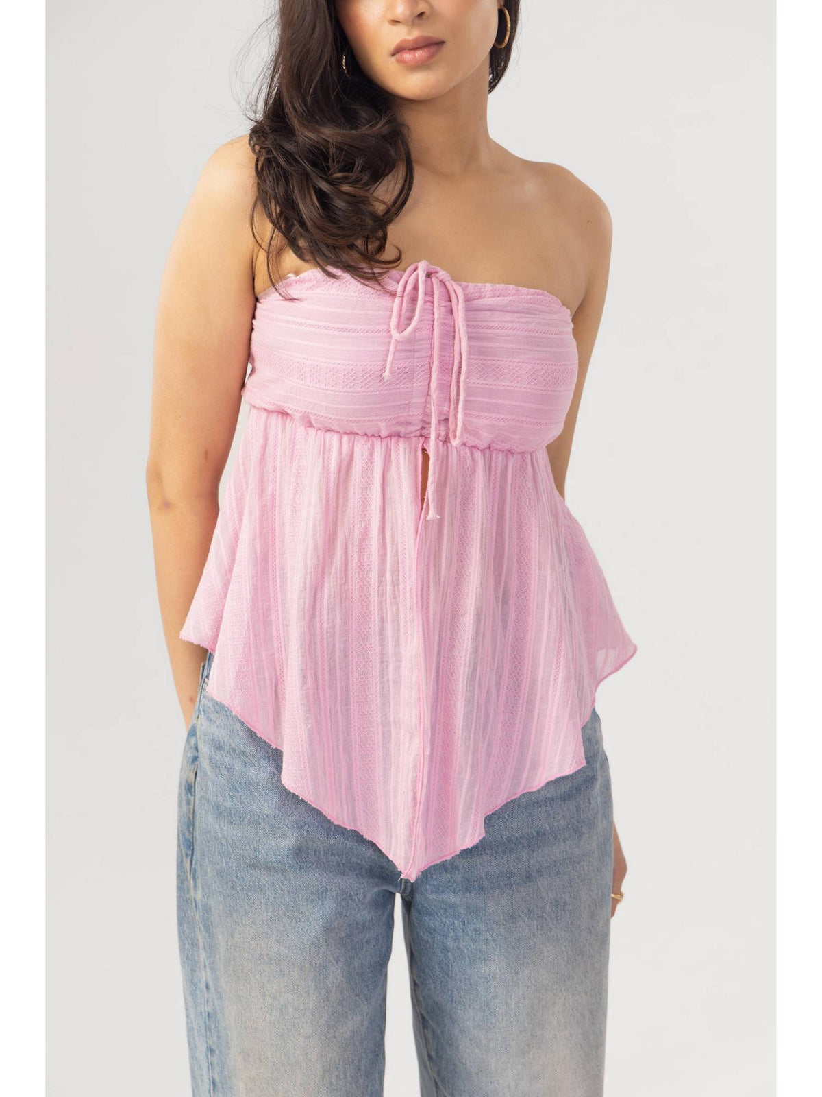 Blue Front Slit Halter Top | HT67 - view 9