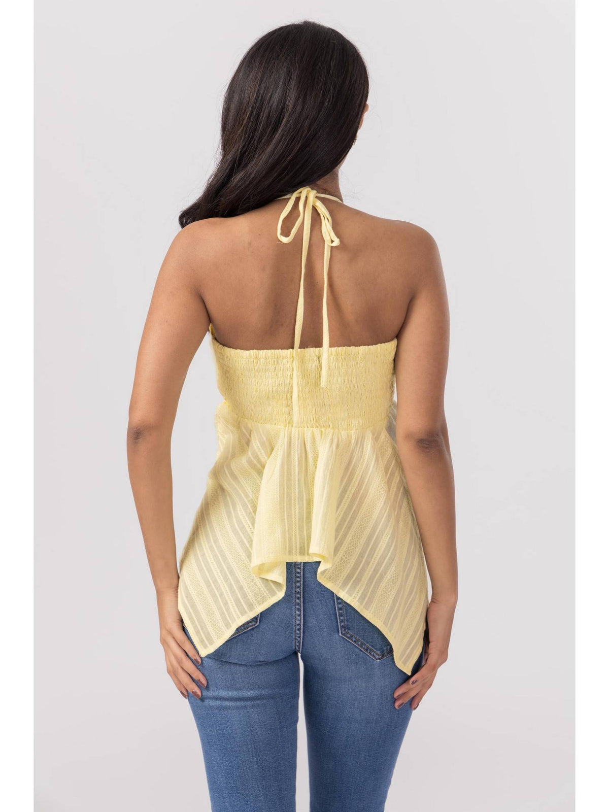 Yellow Necktie Halter Top | HT67 - view 2