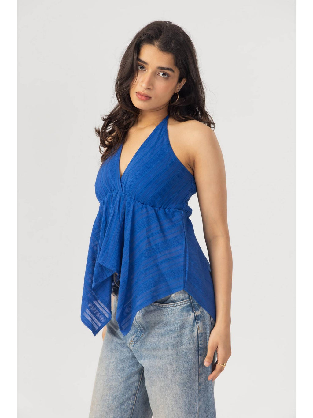 Blue Necktie Halter Top | HT67 - view 3