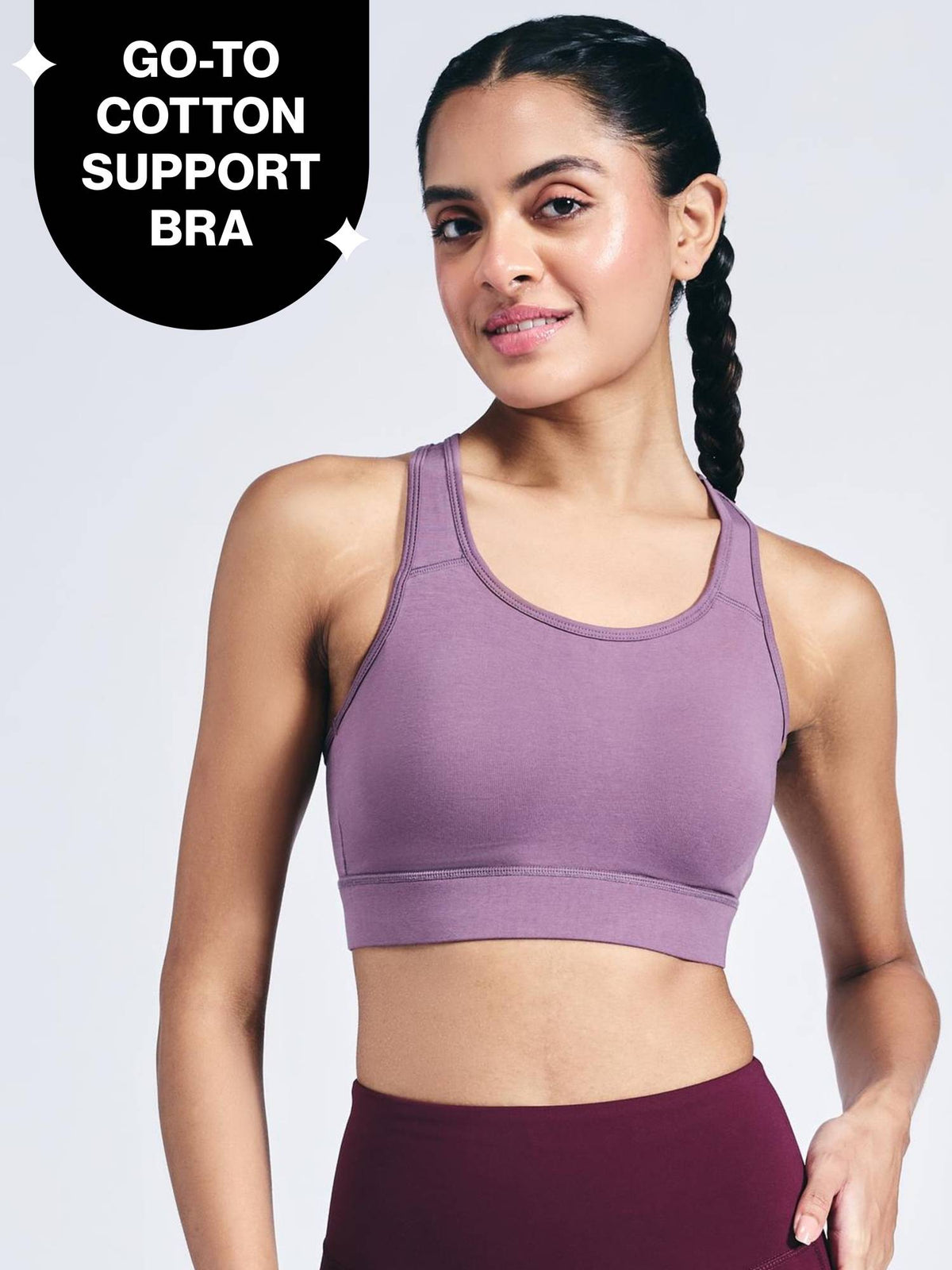Cotton Slip On Sports Bra with Removable Cups NYK059 Navy | sb09 - view 51