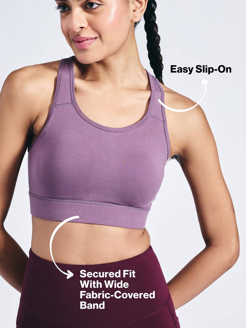 Cotton Slip On Sports Bra with Removable Cups NYK059 Navy | sb09 - view 54