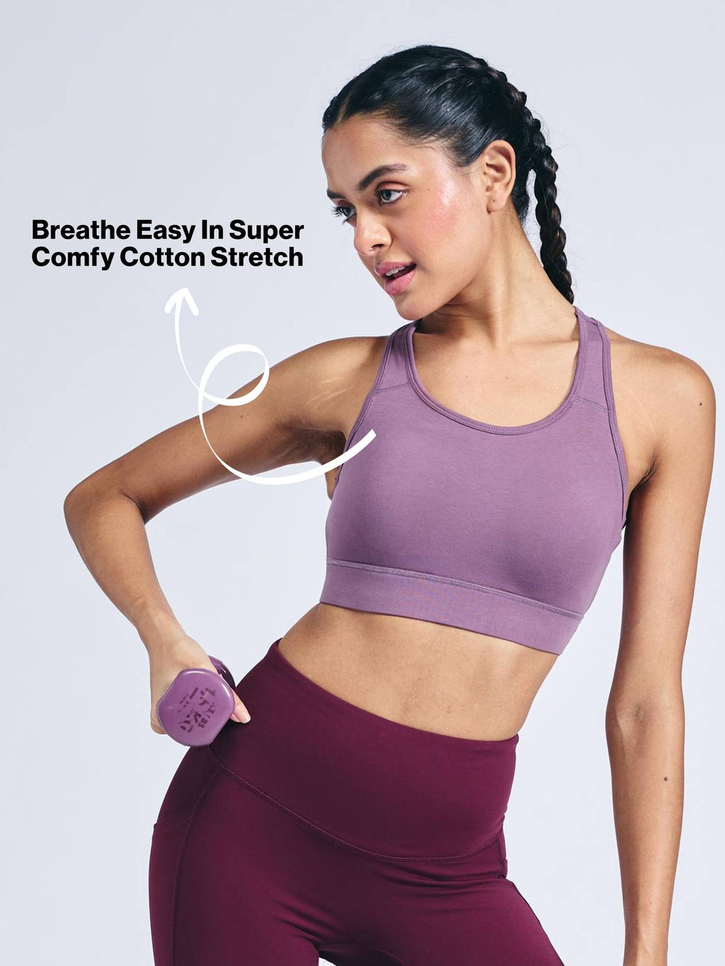 Cotton Slip On Sports Bra with Removable Cups NYK059 Navy | sb09 - view 56