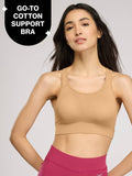 Everyday Cotton Sports Bra with Moulded Removable Cups for Walking& Yoga NYK059 Blue | sb09 - view 8