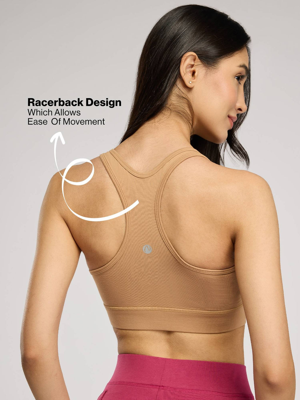 Everyday Cotton Sports Bra with Moulded Removable Cups for Walking& Yoga NYK059 Blue | sb09 - view 12