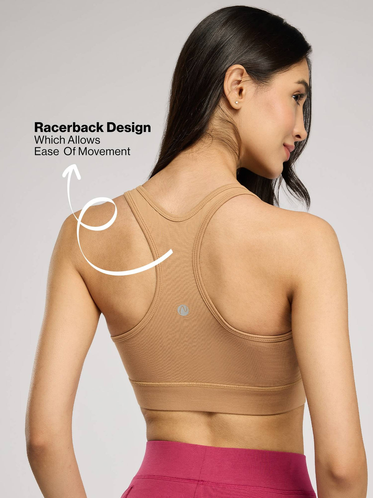 Everyday Cotton Sports Bra with Moulded Removable Cups for Walking& Yoga NYK059 Blue | sb09 - view 12