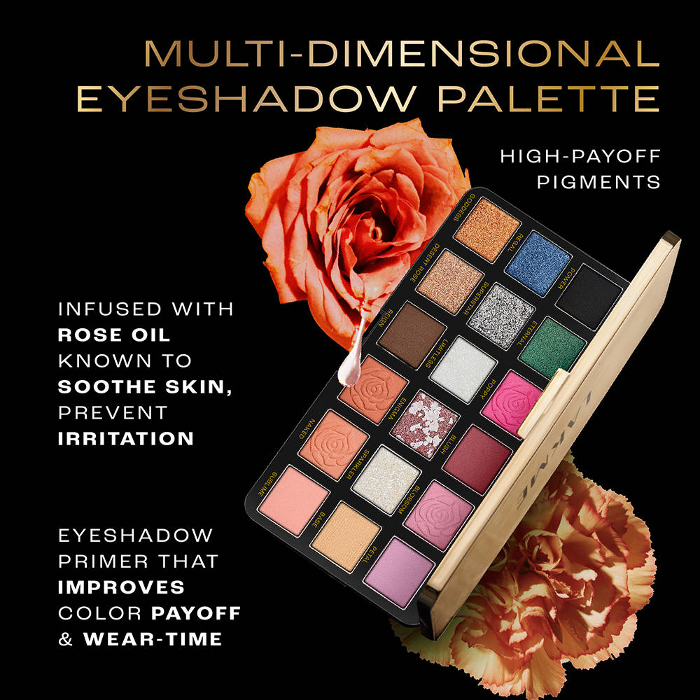 Rouge Bloom Eyeshadow Pro-Palette, 18 Shades For Infinite Looks, Infused With Rose Oil | E20 - view 7