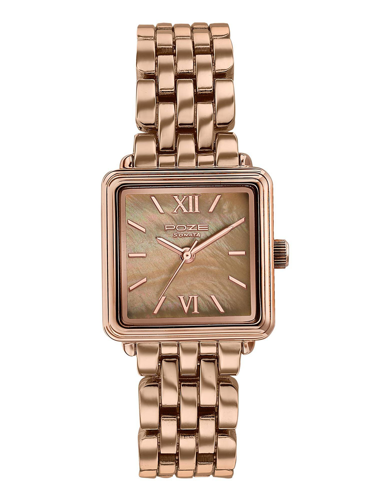 Poze 8 Quartz Mop Brown Dial Ip Rose Gold Solid Link Strap (SP80178WM01) | W92 - view 1