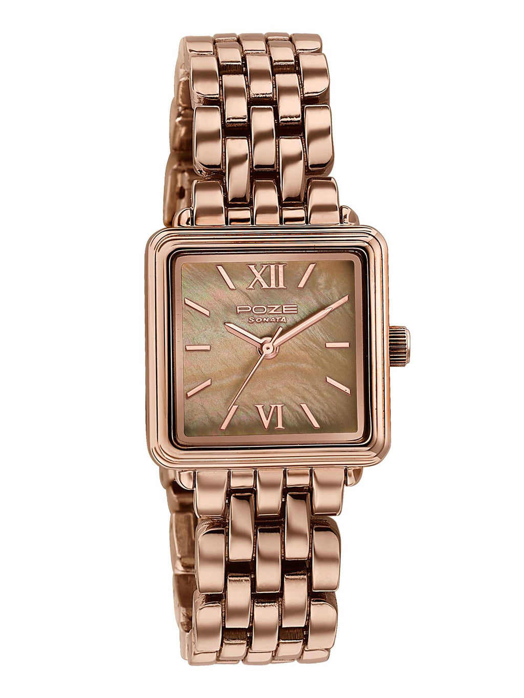 Poze 8 Quartz Mop Brown Dial Ip Rose Gold Solid Link Strap (SP80178WM01) | W92 - view 2
