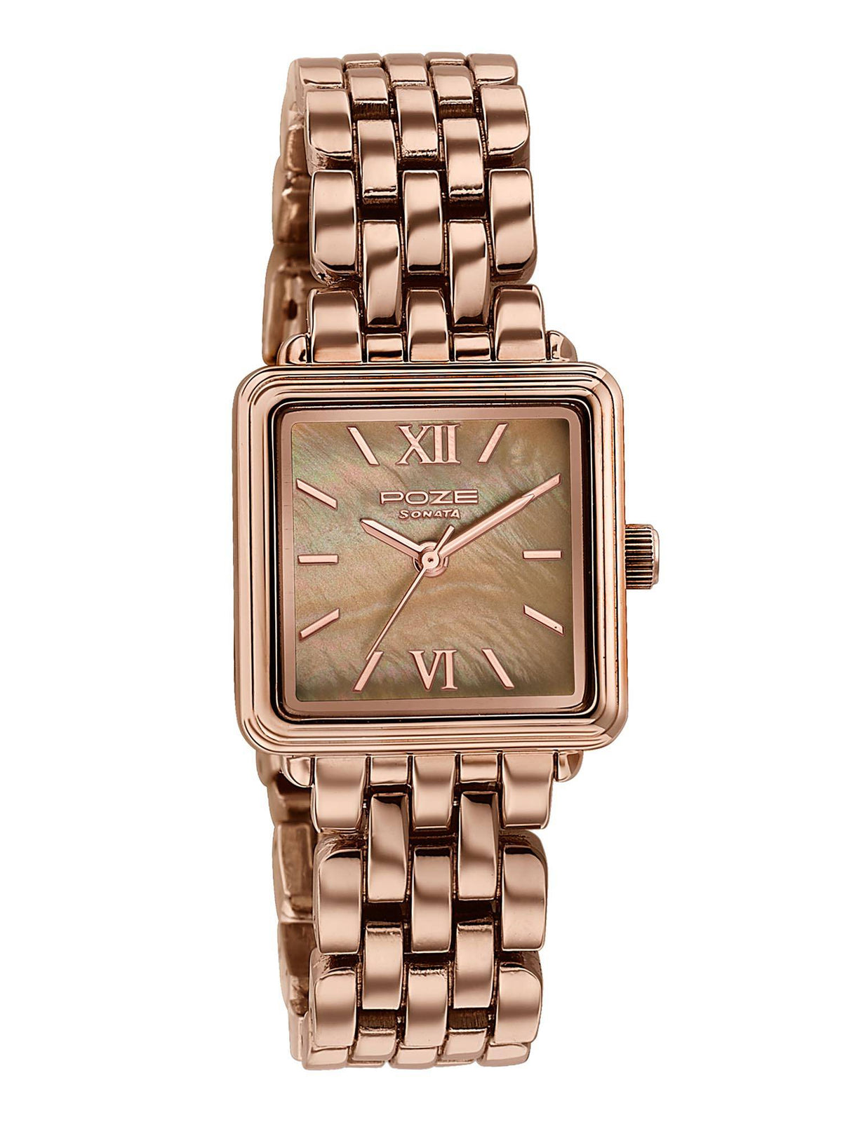 Poze 8 Quartz Mop Brown Dial Ip Rose Gold Solid Link Strap (SP80178WM01) | W92 - view 2