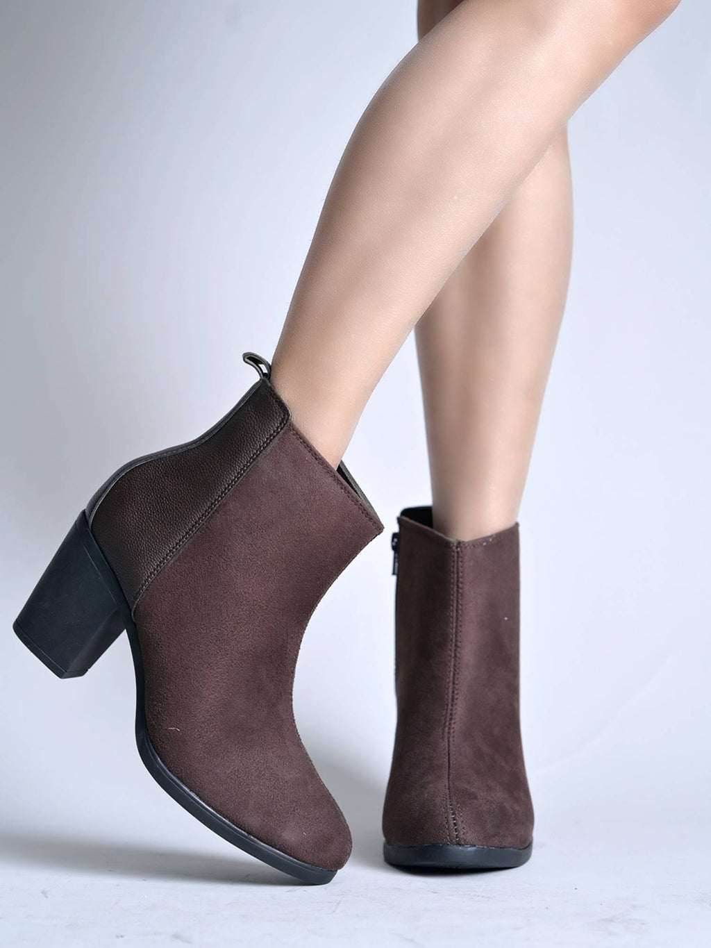 Women Brown Block Casual Boots | BT61 - view 4