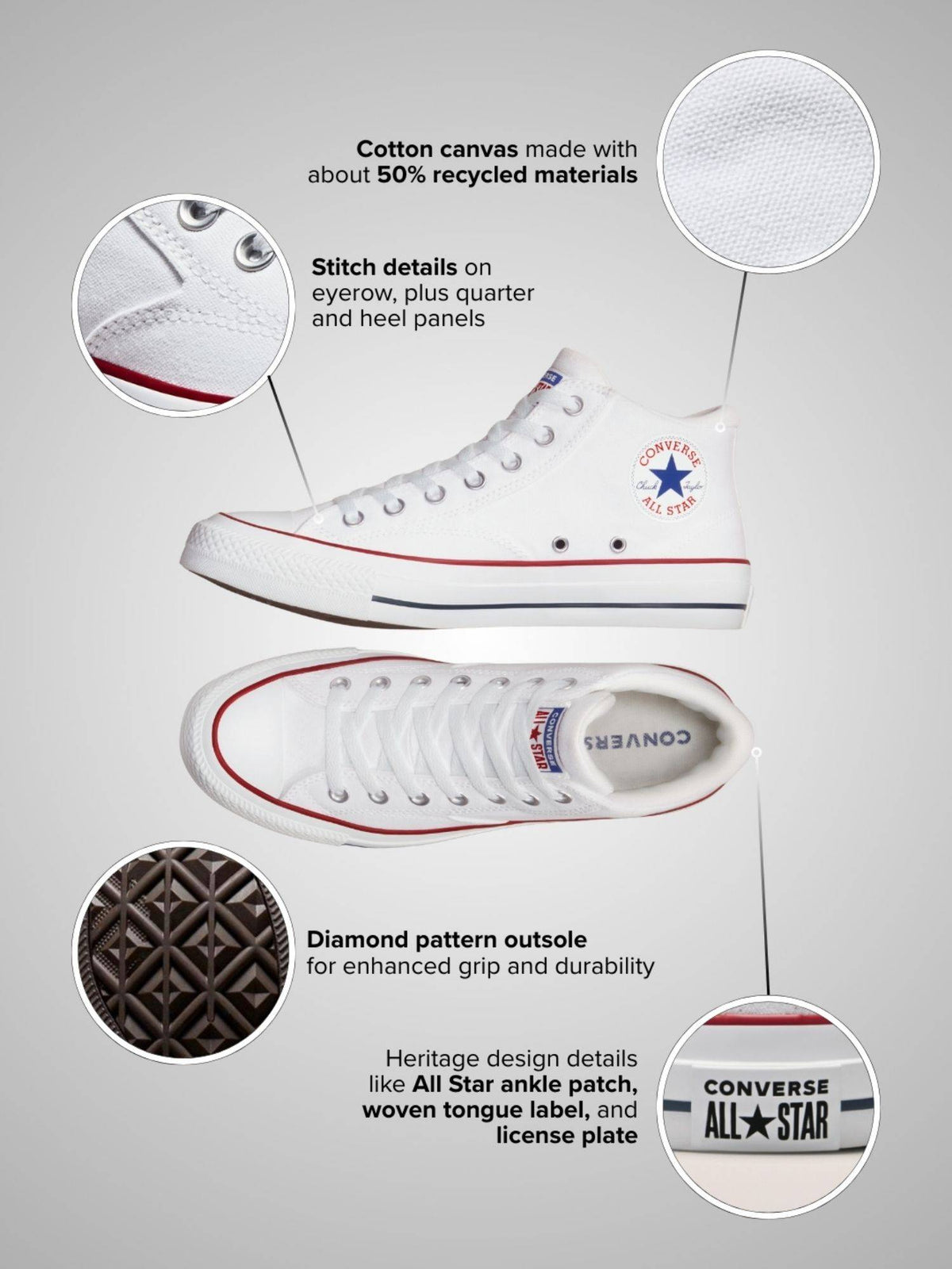 Unisex Chuck Taylor All Star Malden Street Mid Top Sneaker | SN09 - view 6
