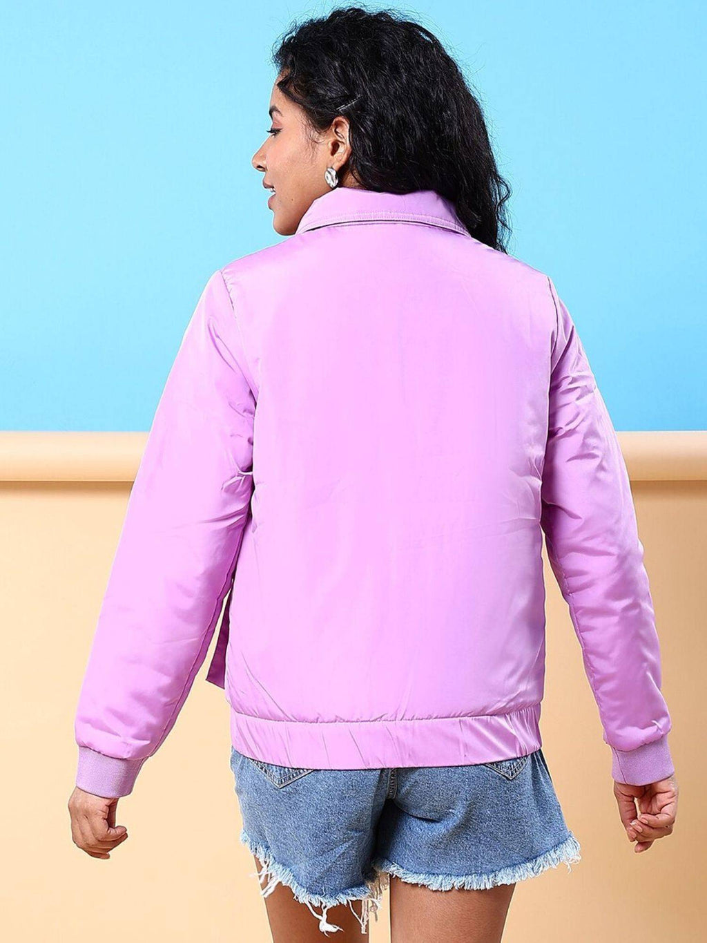 Women Polyester Green Solid Collar Neck Jacket | JC78 - view 11