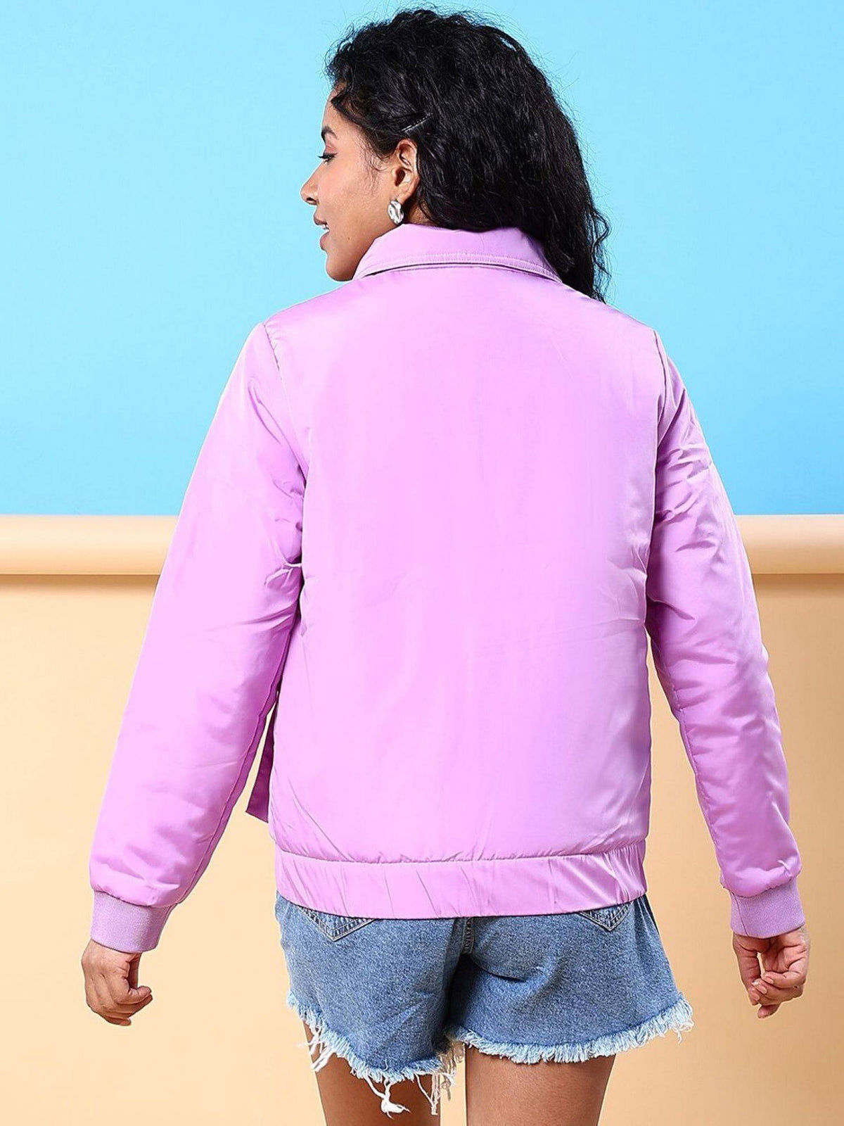 Women Polyester Green Solid Collar Neck Jacket | JC78 - view 11