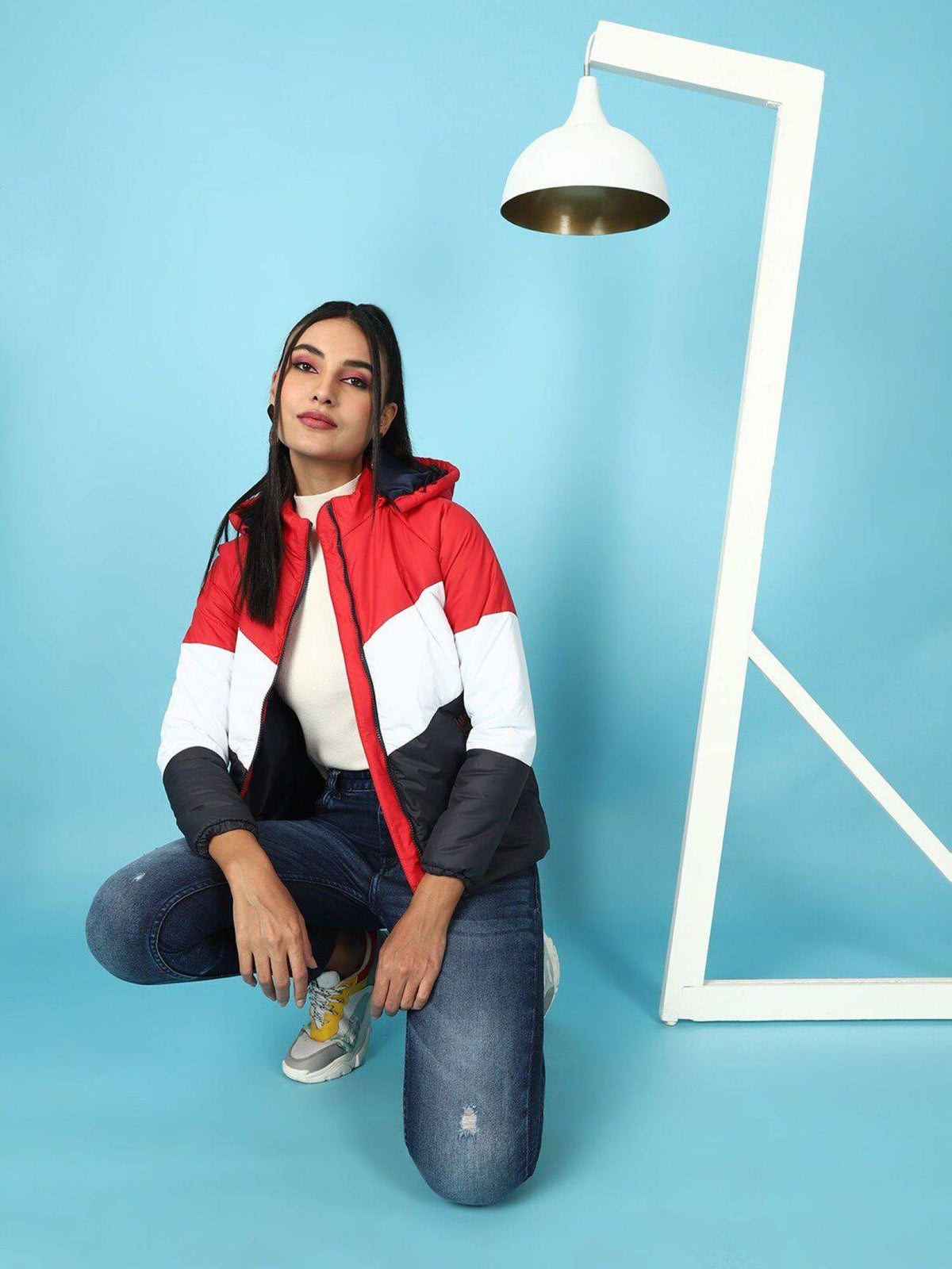 Women Polyester Olive Solid High Neck Jacket | JC78 - view 18