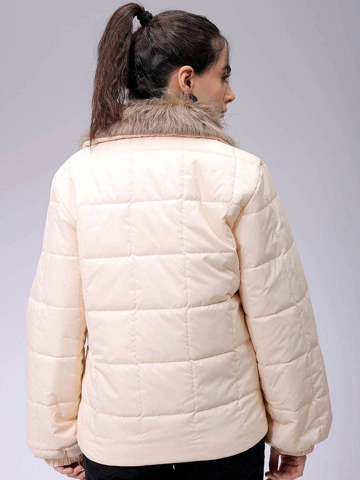 Women Polyester Yellow Solid Collar Neck Jacket | JC78 - view 4