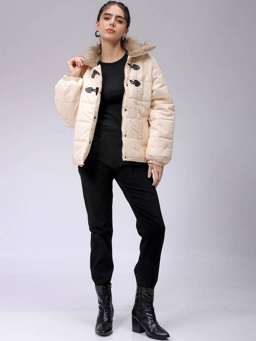 Women Polyester Yellow Solid Collar Neck Jacket | JC78 - view 6