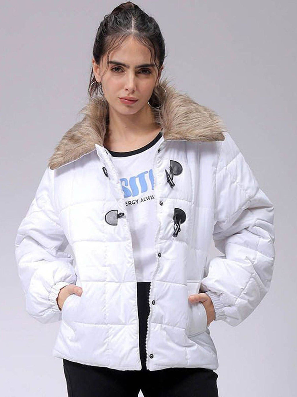 Women Polyester Yellow Solid Collar Neck Jacket | JC78 - view 8