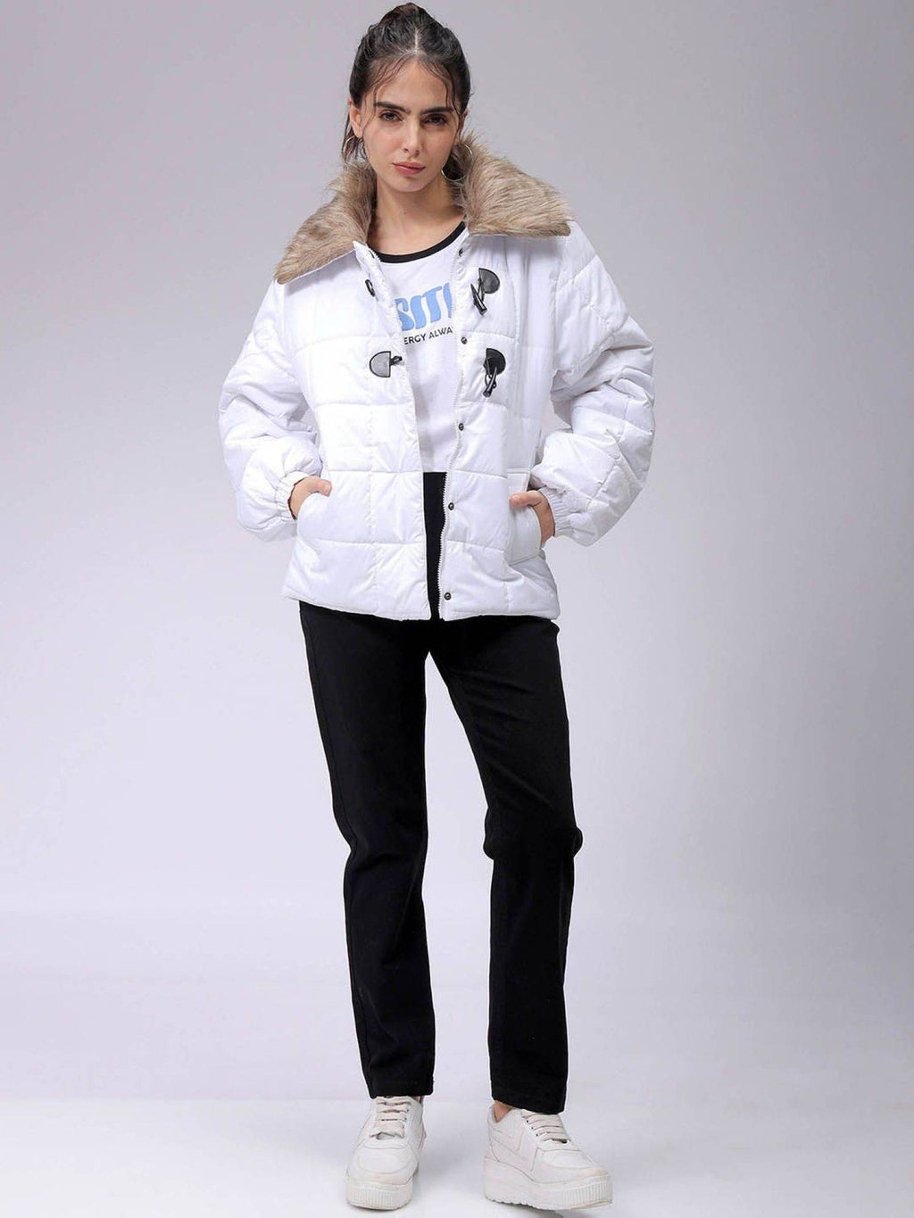 Women Polyester Yellow Solid Collar Neck Jacket | JC78 - view 13