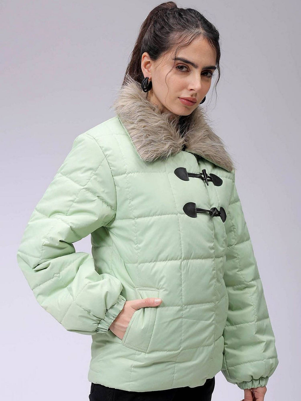 Women Polyester Yellow Solid Collar Neck Jacket | JC78 - view 17