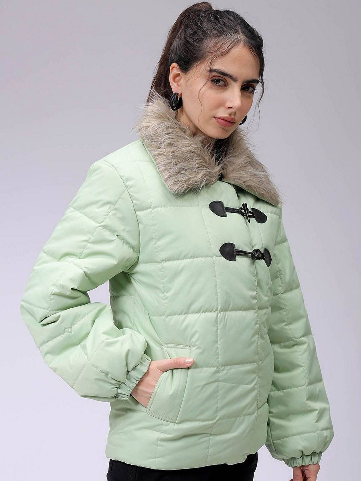 Women Polyester Yellow Solid Collar Neck Jacket | JC78 - view 17