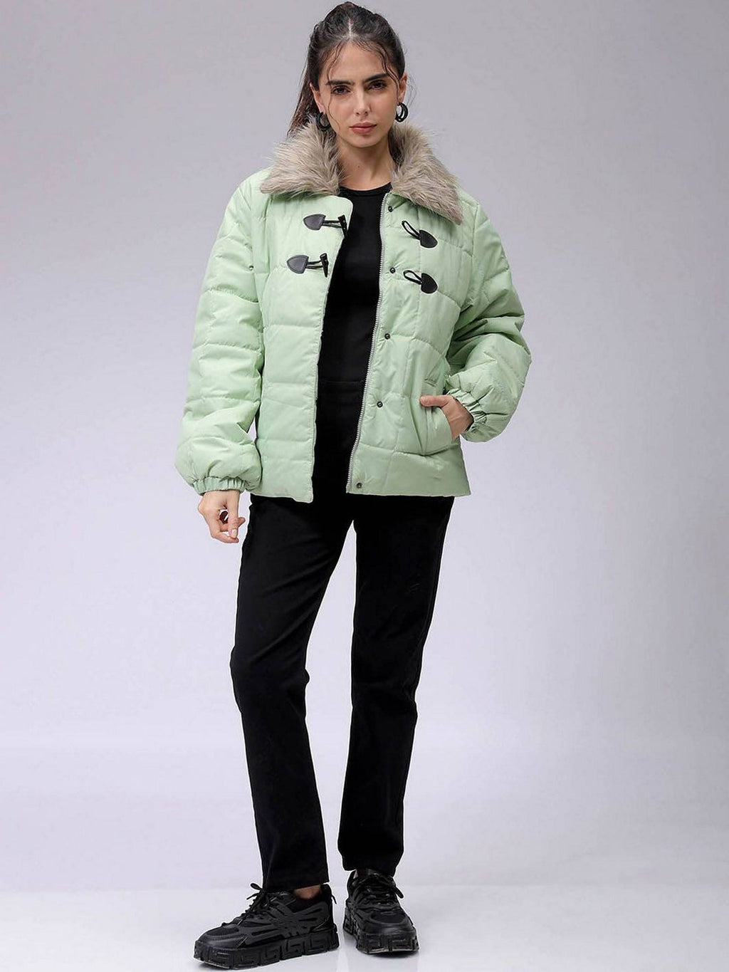 Women Polyester Yellow Solid Collar Neck Jacket | JC78 - view 18