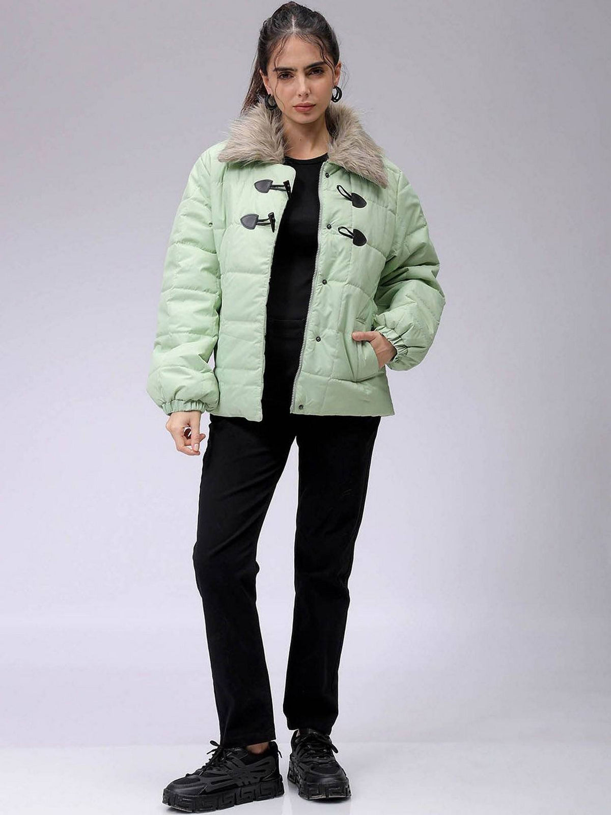 Women Polyester Yellow Solid Collar Neck Jacket | JC78 - view 18