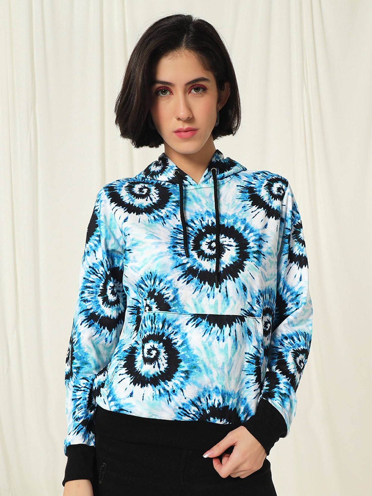Women Multi-Color Hooded Printed Full Sleeves Hoodie | SS90 - view 1