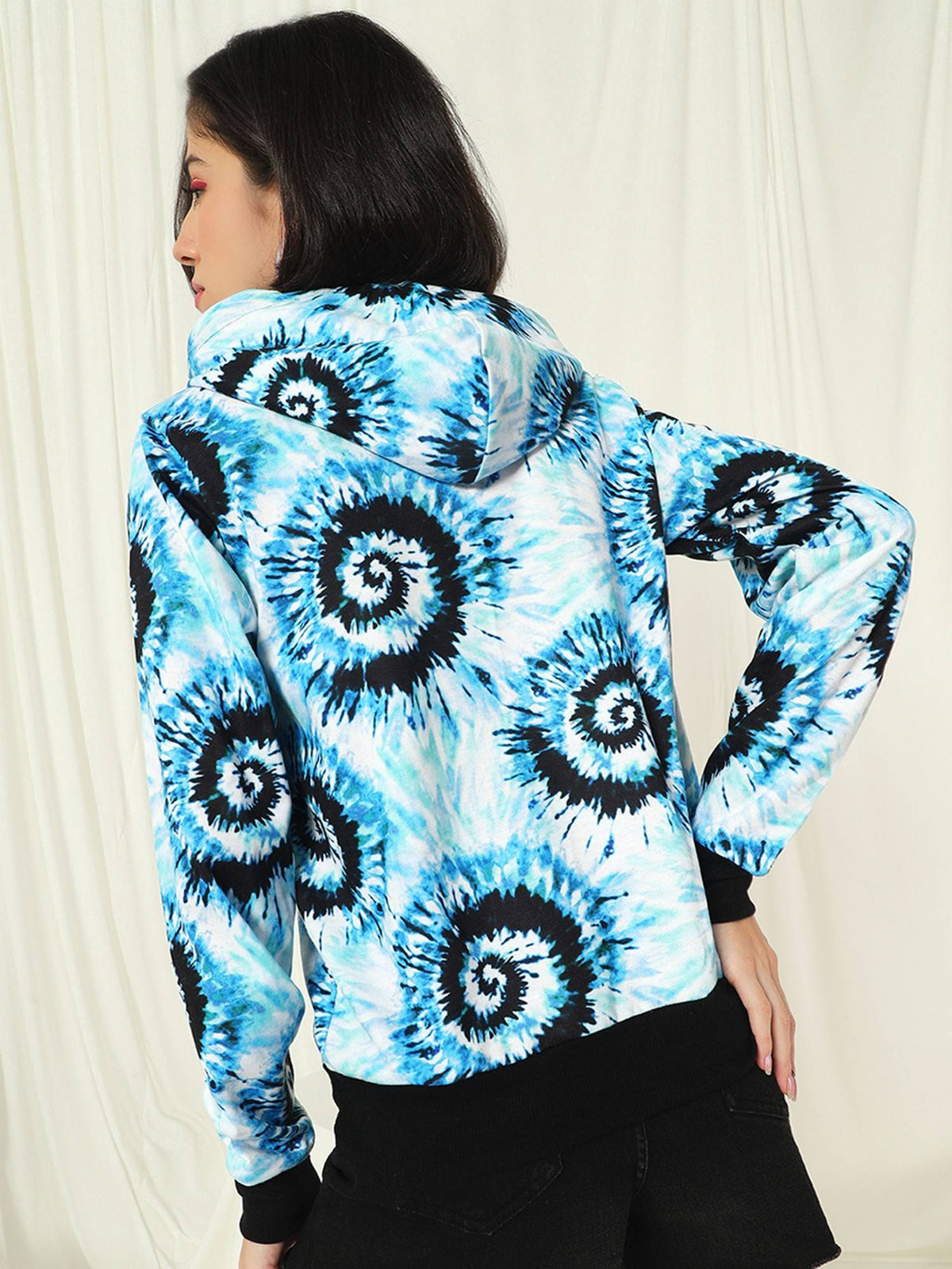 Women Multi-Color Hooded Printed Full Sleeves Hoodie | SS90 - view 5