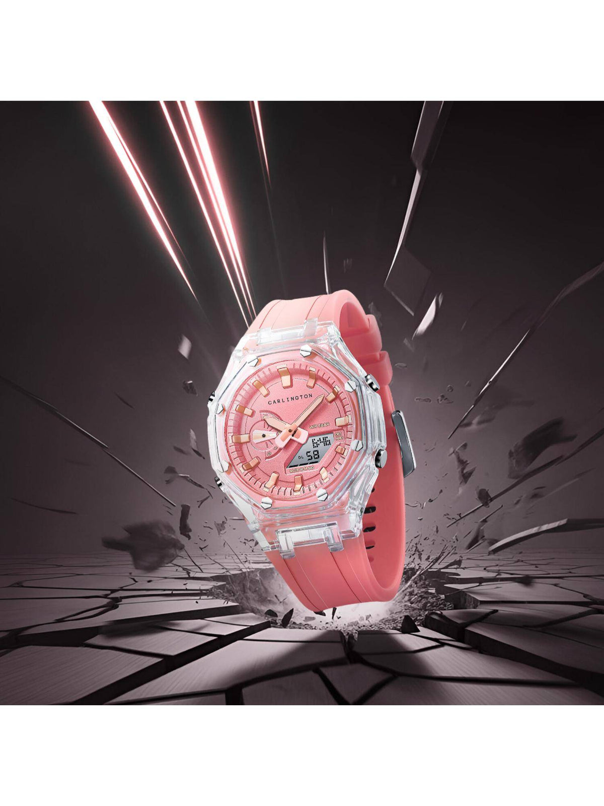 Velocity Series Pink Analog-Digital Sports Watch (8088) | W92 - view 3