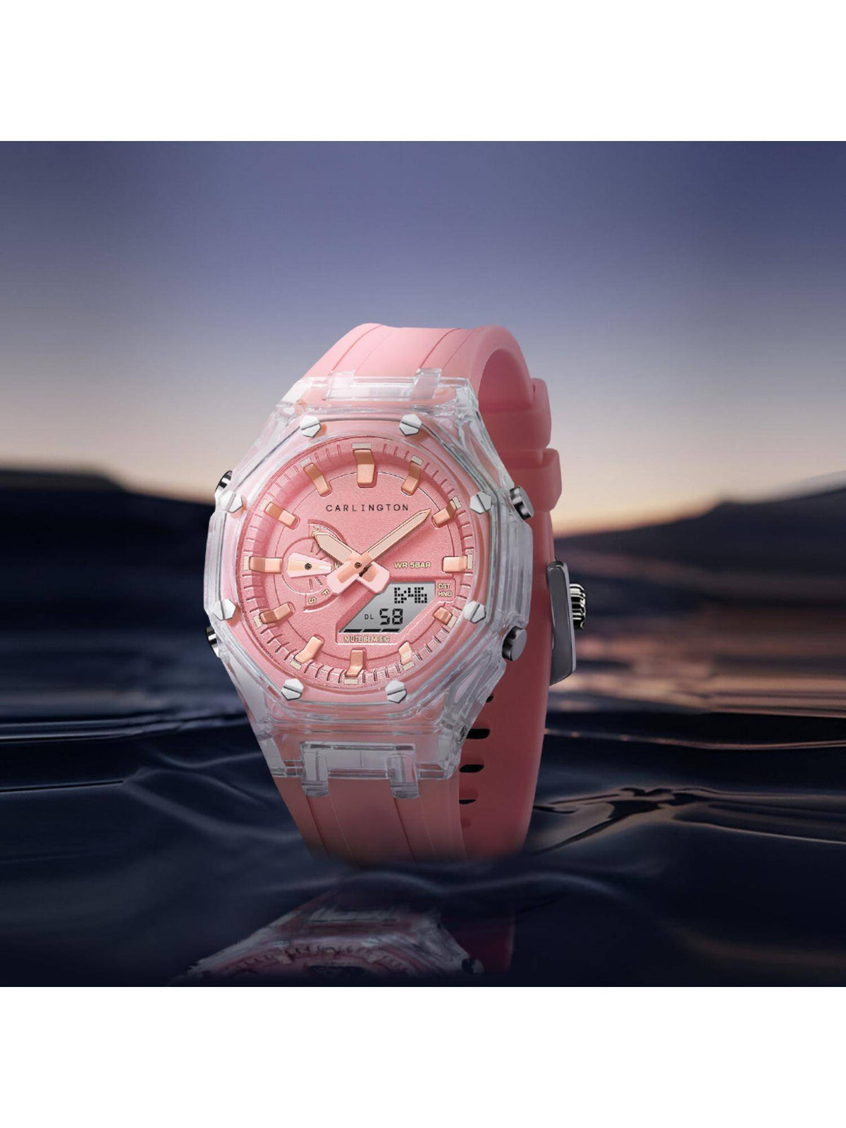 Velocity Series Pink Analog-Digital Sports Watch (8088) | W92 - view 4
