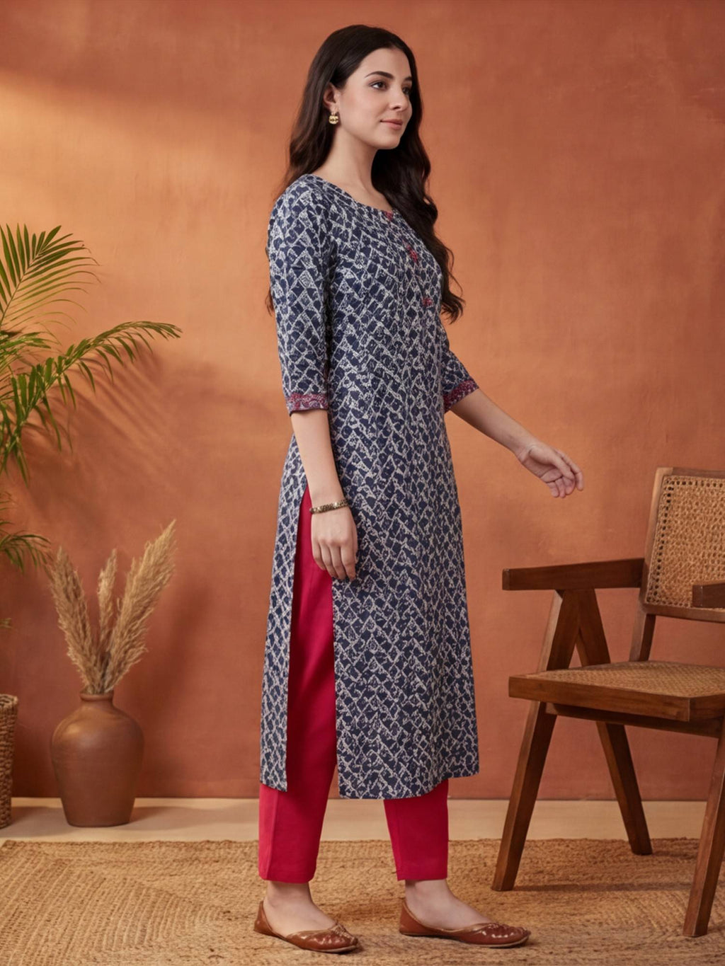 Women Print Pure Cotton Straight Kurta | U3S - view 28