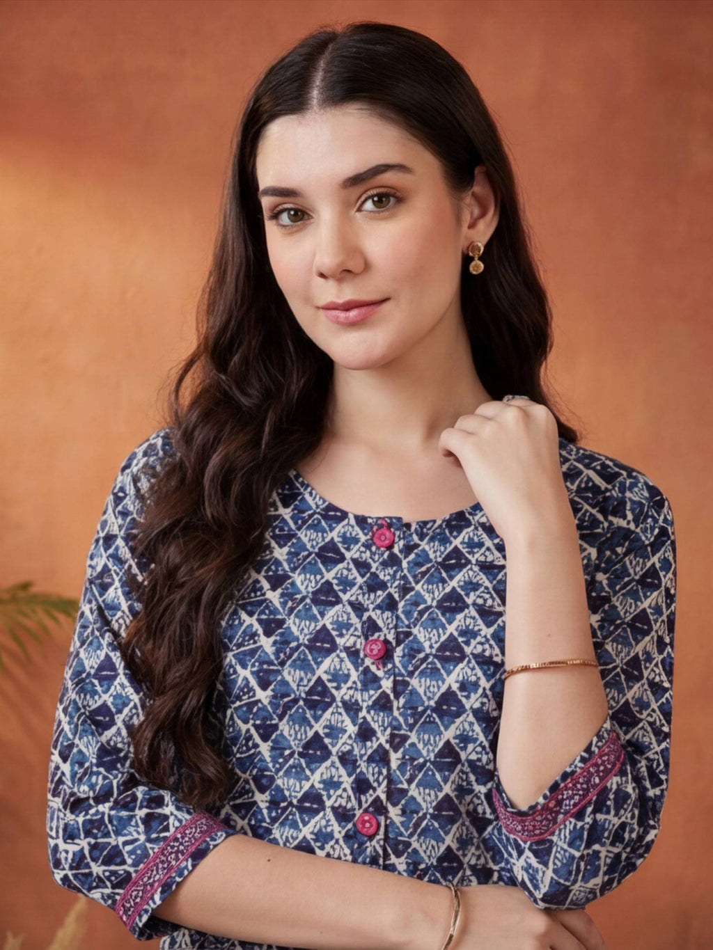 Women Green Geometric Print Pure Cotton Straight Kurta | U3S - view 35