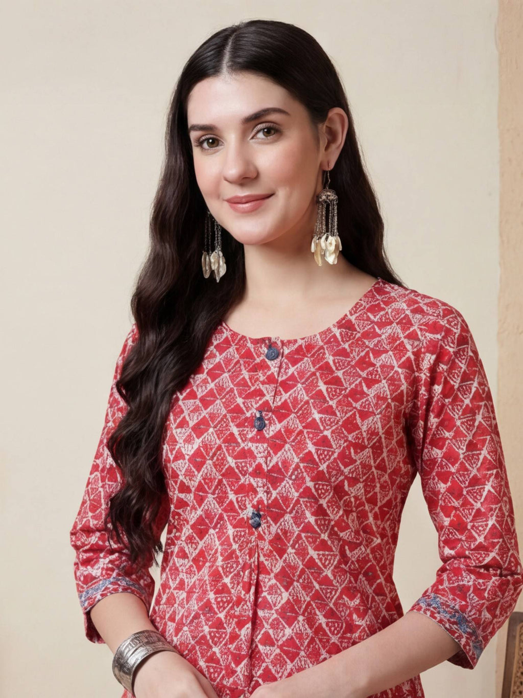 Women Print Pure Cotton Straight Kurta | FY93 - view 11