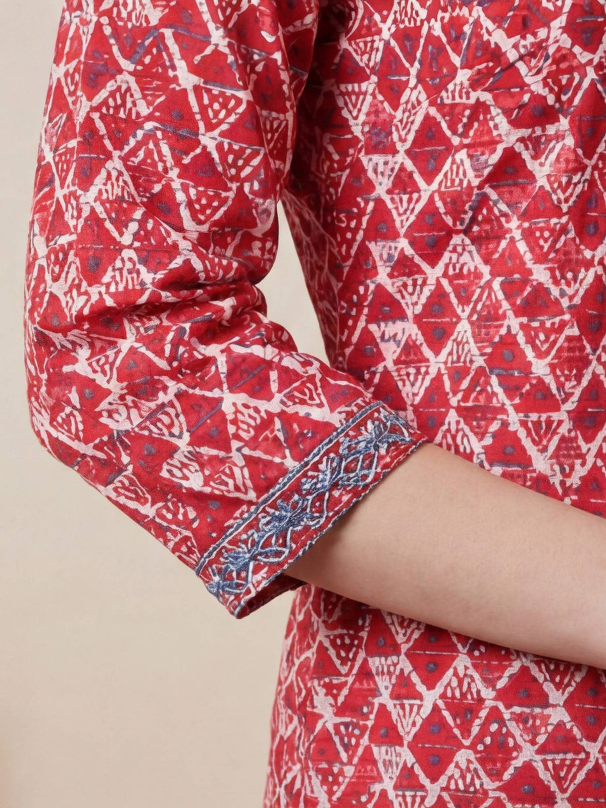 Pink Printed Straight Pure Cotton Kurta | FY93 - view 30