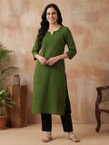 Woven Design Straight Pure Cotton Kurta | FY93 - view 13