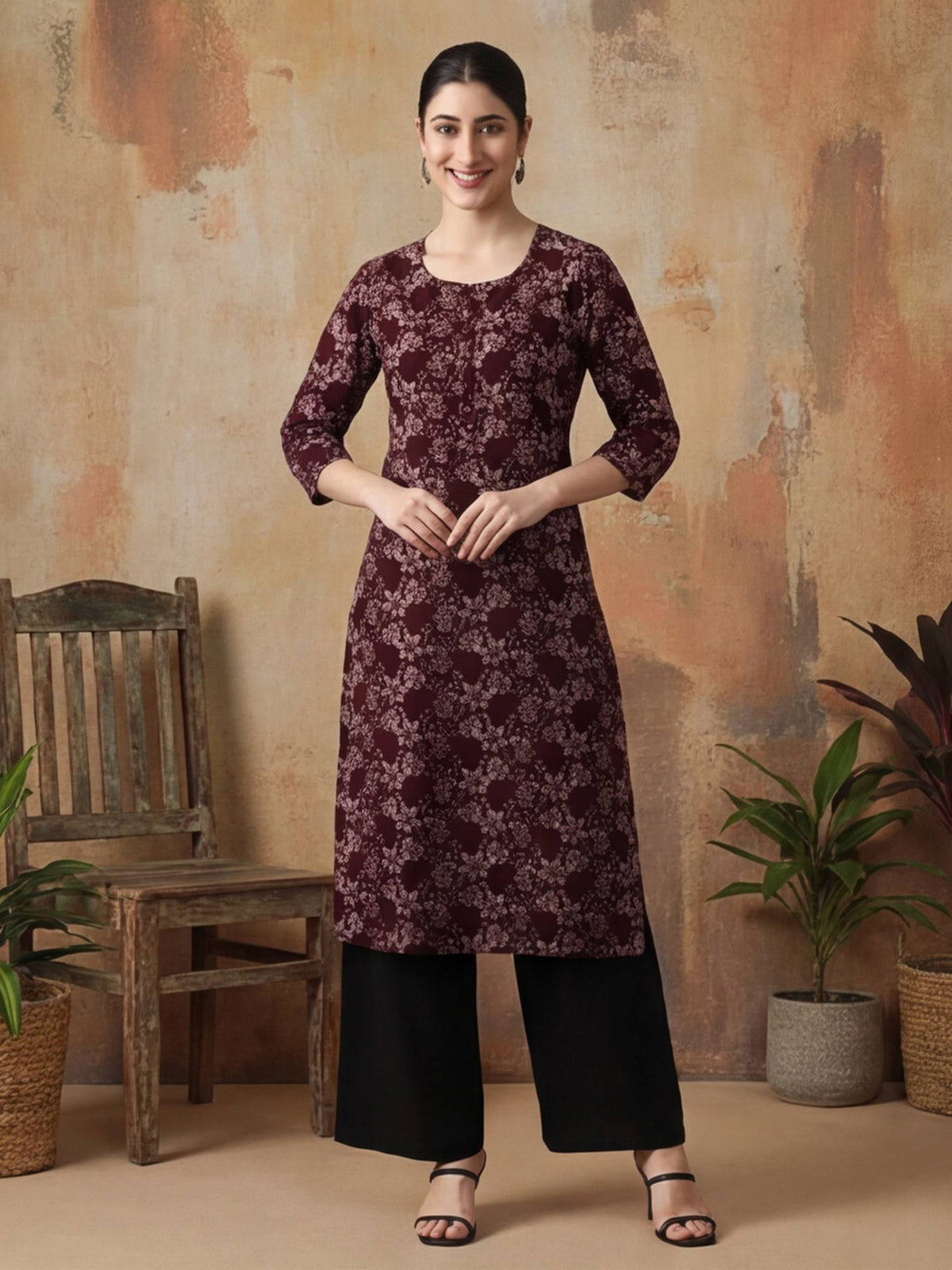 Floral Straight Pure Cotton Kurta | FY93 - view 13