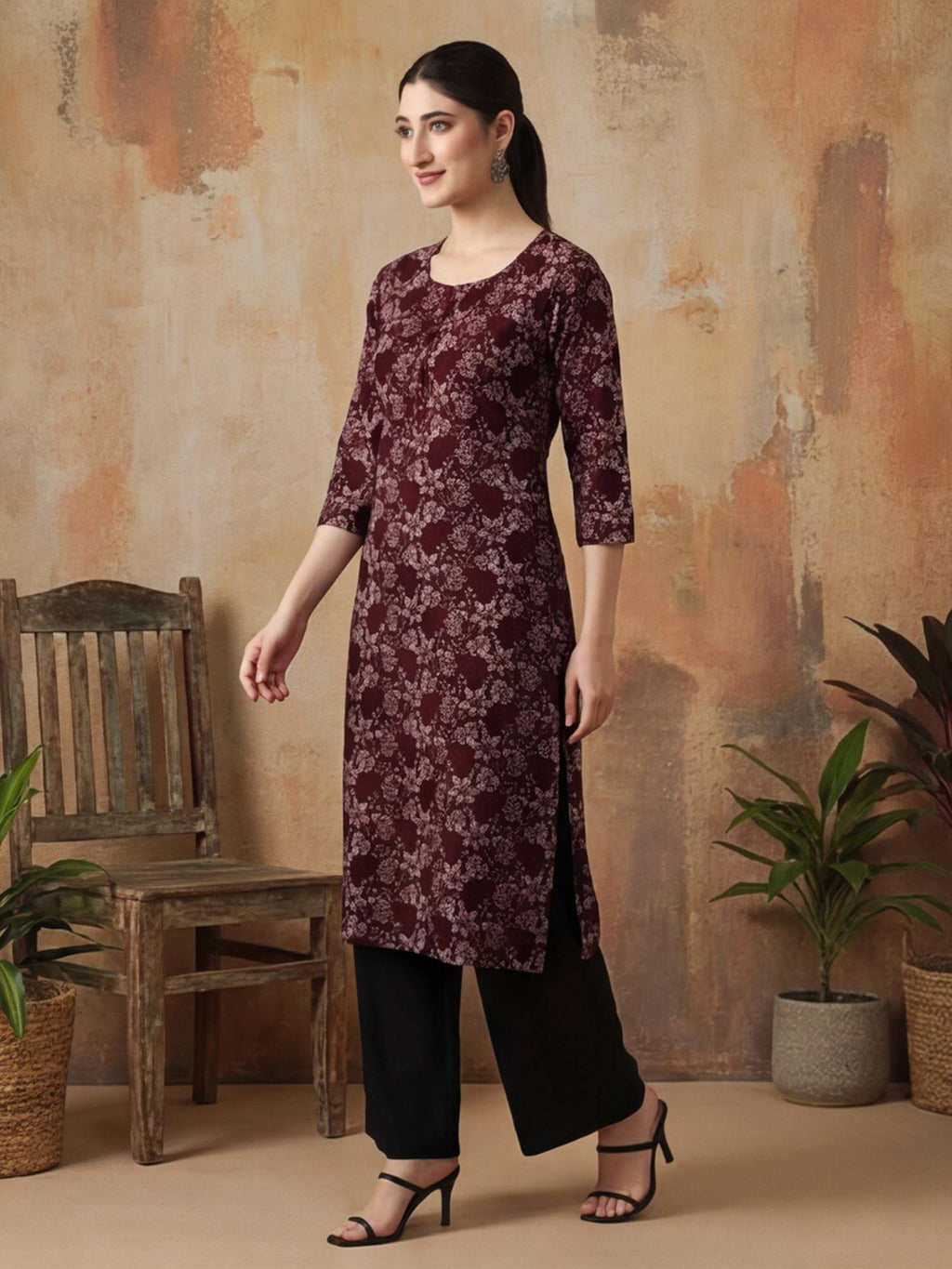 Floral Straight Pure Cotton Kurta | FY93 - view 14