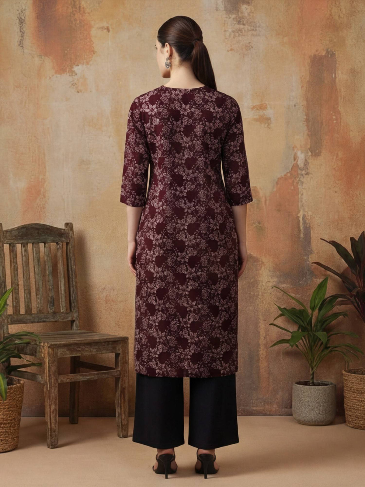 Floral Straight Pure Cotton Kurta | FY93 - view 15