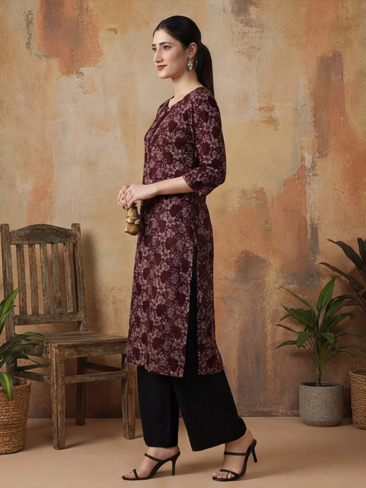 Floral Straight Pure Cotton Kurta | FY93 - view 16