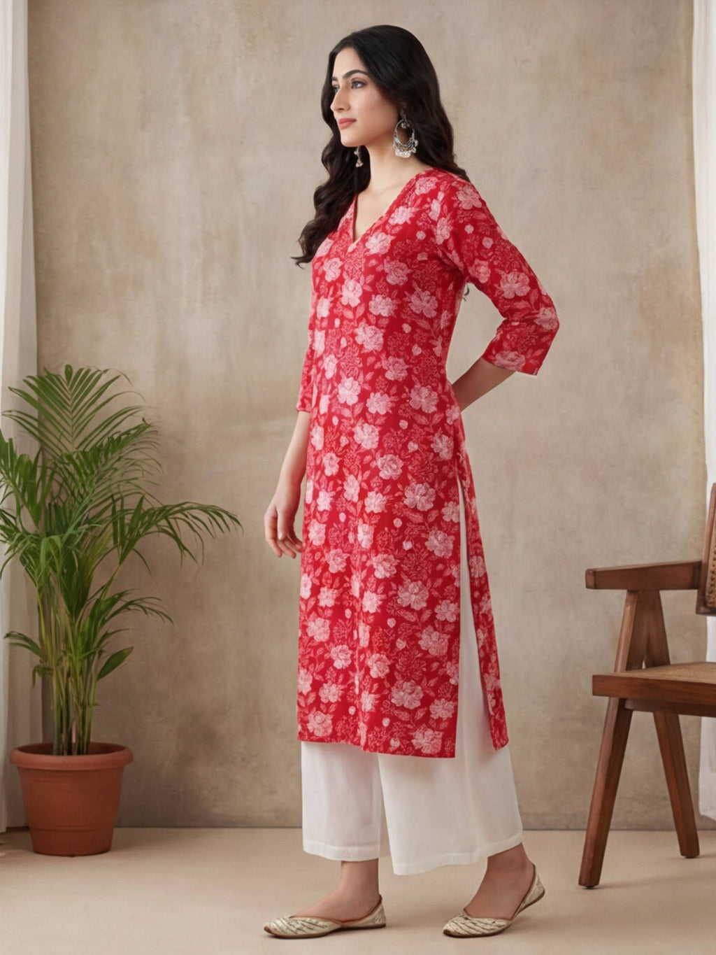 Floral Straight Pure Cotton Kurta | FY93 - view 10