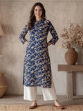 Women Maroon Thread Embroidered Cotton Kurta | KDG - view 7