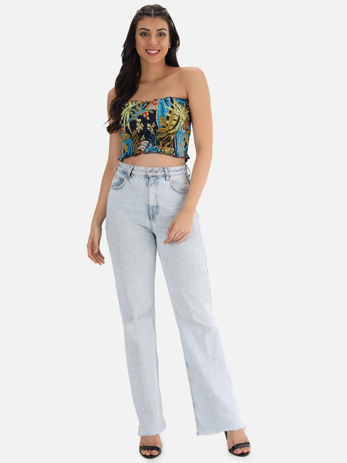 Abstract Navy Tube Top | TT90 - view 25