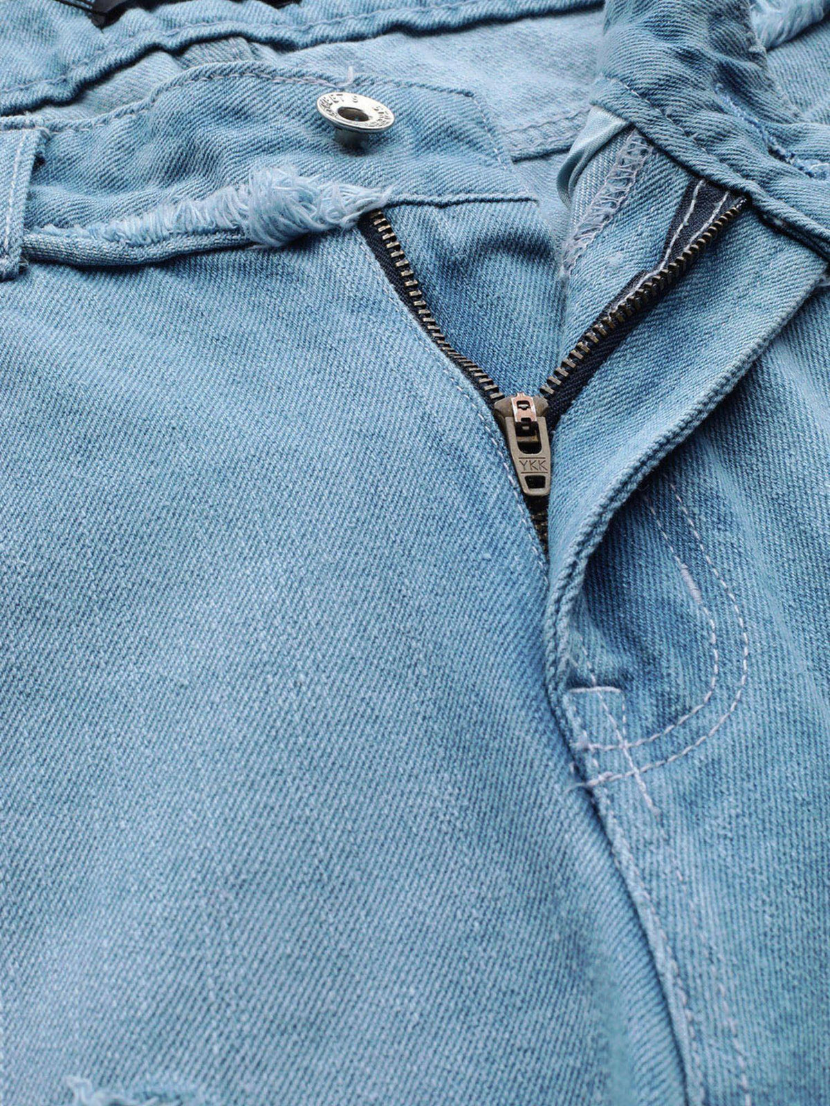 Blue Relaxed Fit Mid Rise Distressed Jeans | RF89 - view 5
