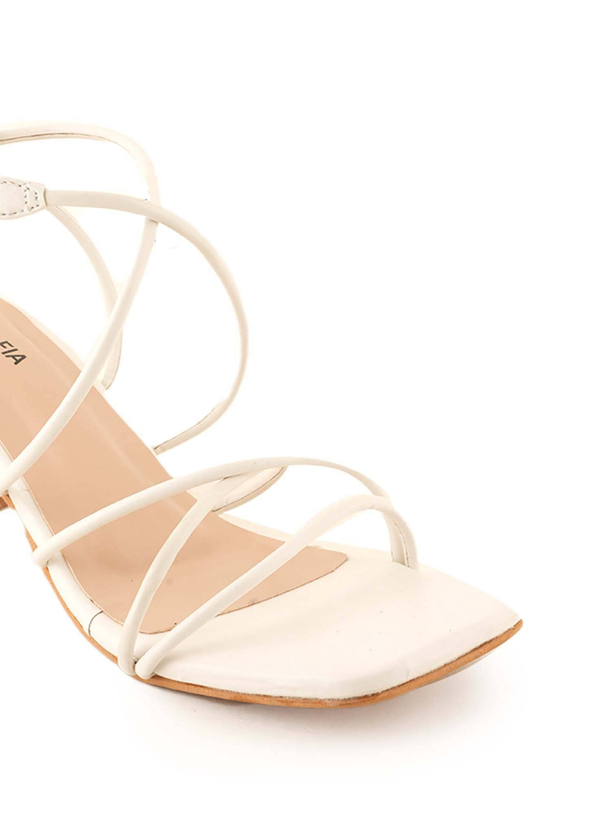 White Women's Block Heel Sandals | H78 - view 2