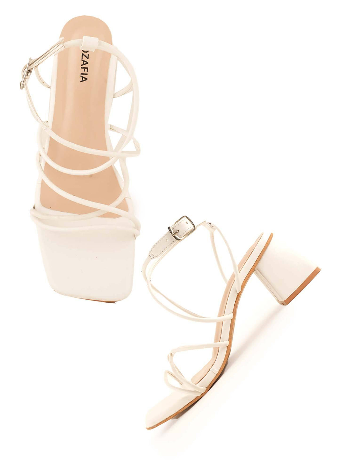 White Women's Block Heel Sandals | H78 - view 4