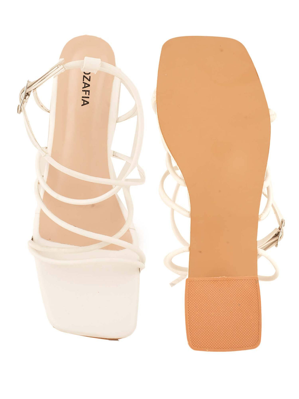 White Women's Block Heel Sandals | H78 - view 5