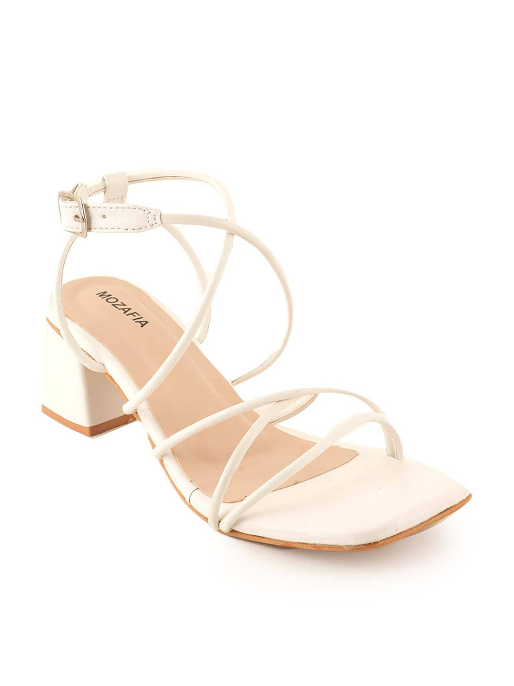 White Women's Block Heel Sandals | H78 - view 9