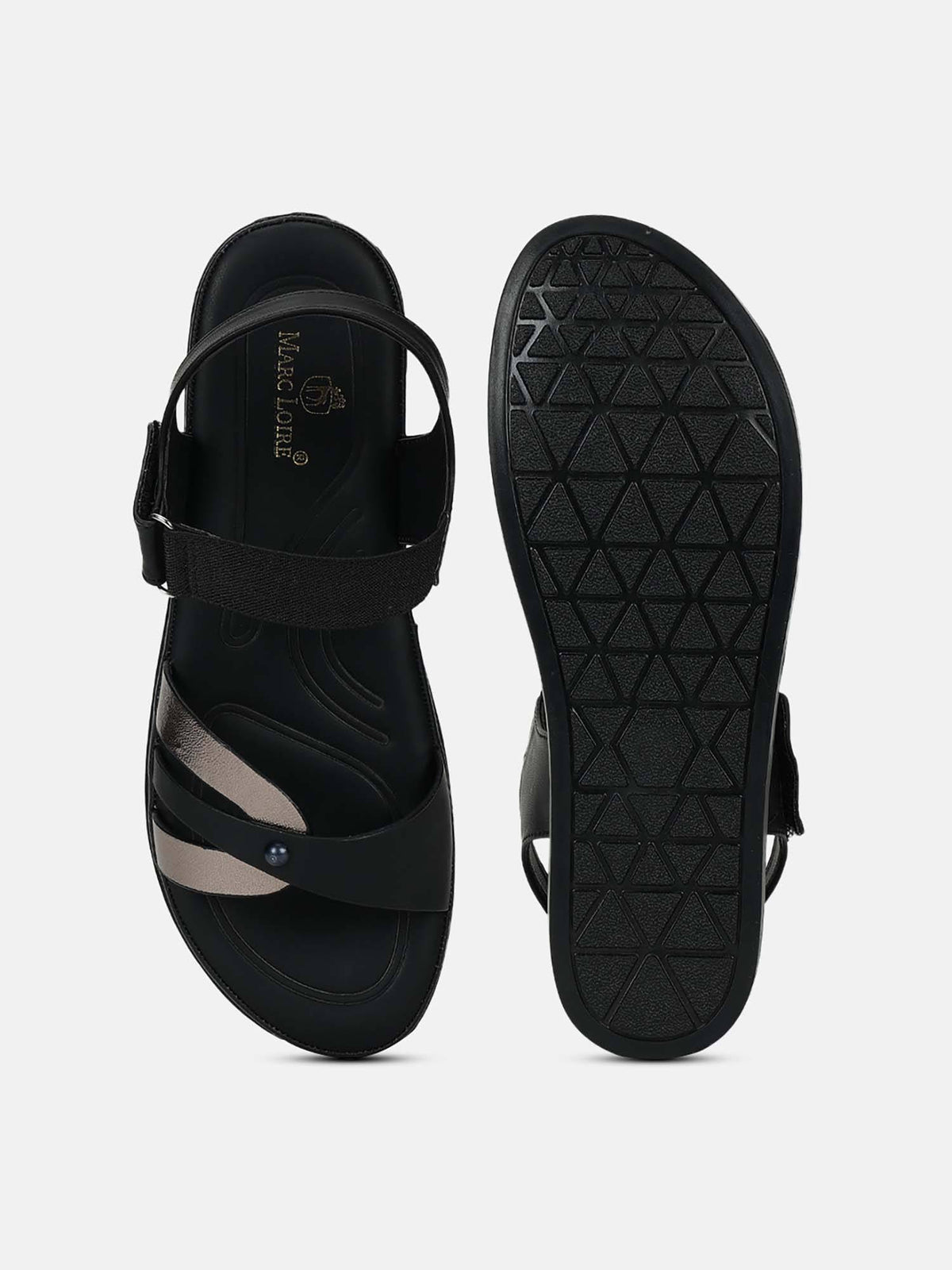 Women'S Black Velcro Sandals | SD89 - view 4